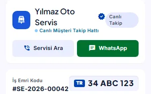 Müşteri takip bağlantısı